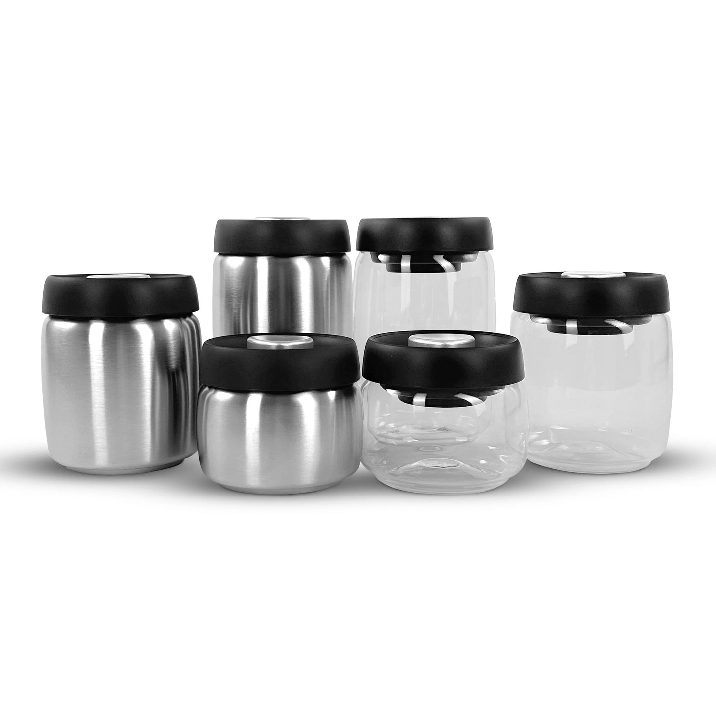 6 vorratsdosen edelstahl und borosilikatglas