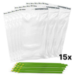 Dryferm Bag Starter Set mit 15 Dryferm Bags und 15 Verschlussclips (KI-generiertes Bild)