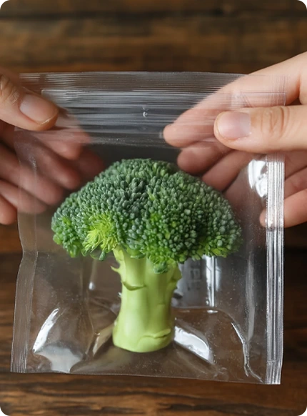dryferm bag gefüllt mit brokkoli 
