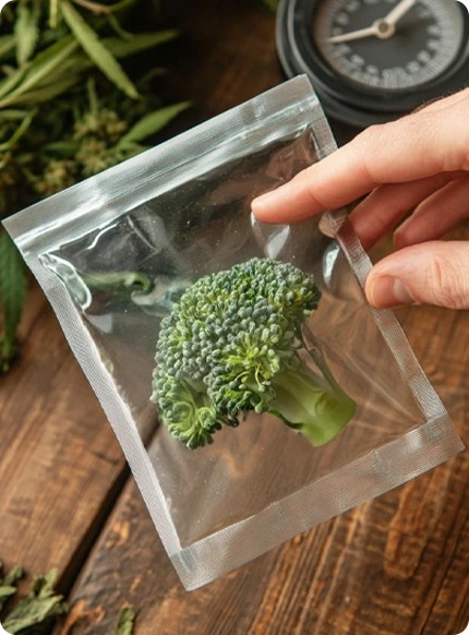 dryferm bag gefüllt mit brokkoli 